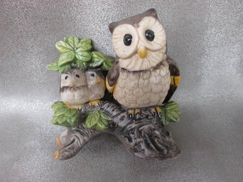 Ceramic Owl Family Dcor Piece 4 i...