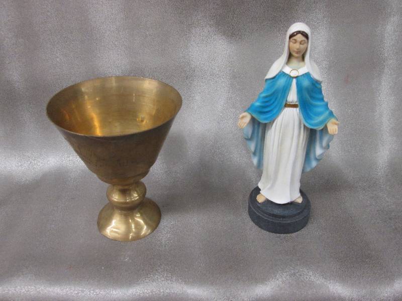 Chalice and Statue of Mary...