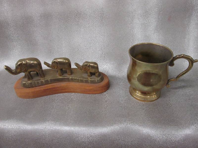 Brass Elephant Train of 3 , Brass C...