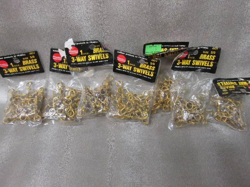 Lot of 7 Frabill Brass 3-Way Swivel...