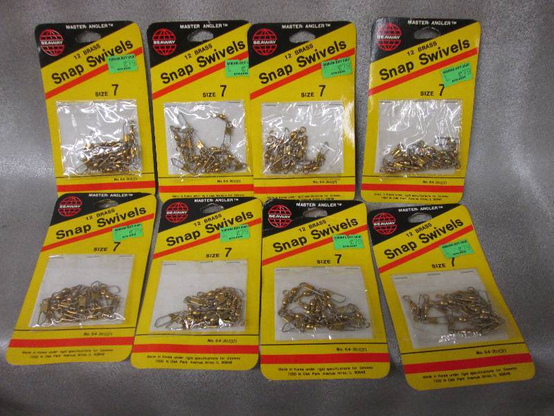 Lot of 8 Brass Snap Swivels Size 7,...