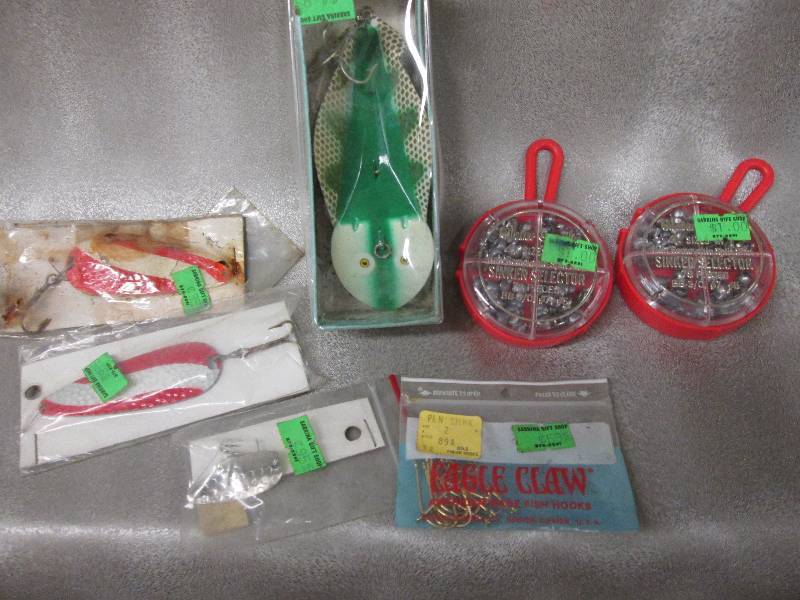 Assorted lures, hooks, sinkers...