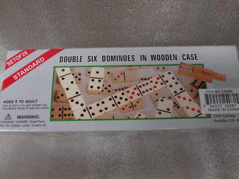 Double 6 Domino Set in Wooden Case...