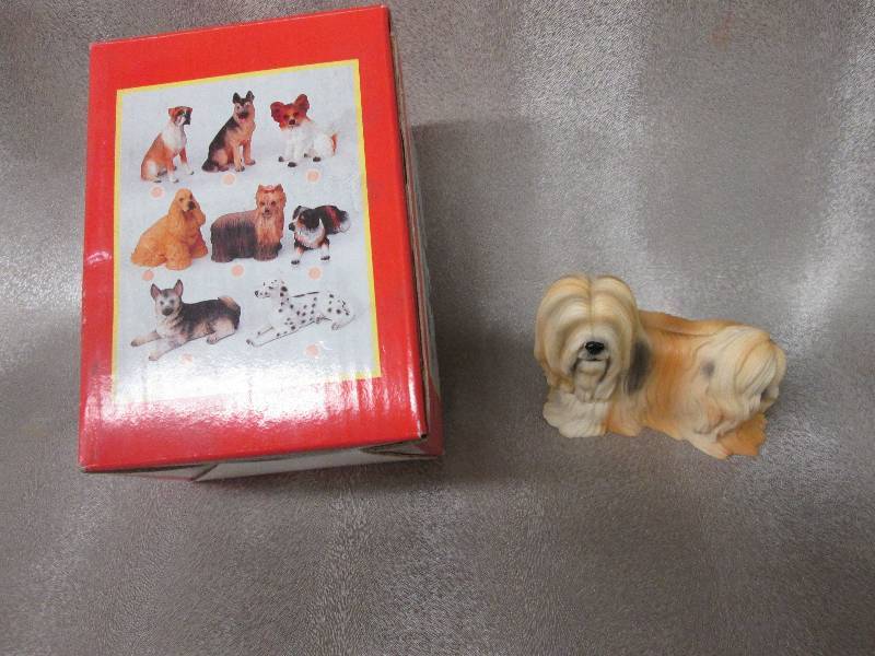 Small Lhasa Apso Dog Ceramic Figuri...