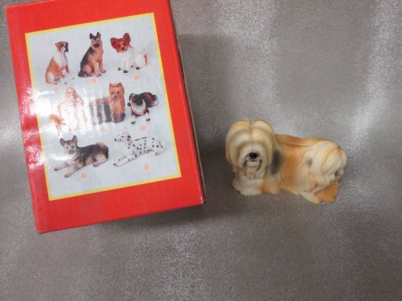 Small Lhasa Apso Dog Ceramic Figuri...
