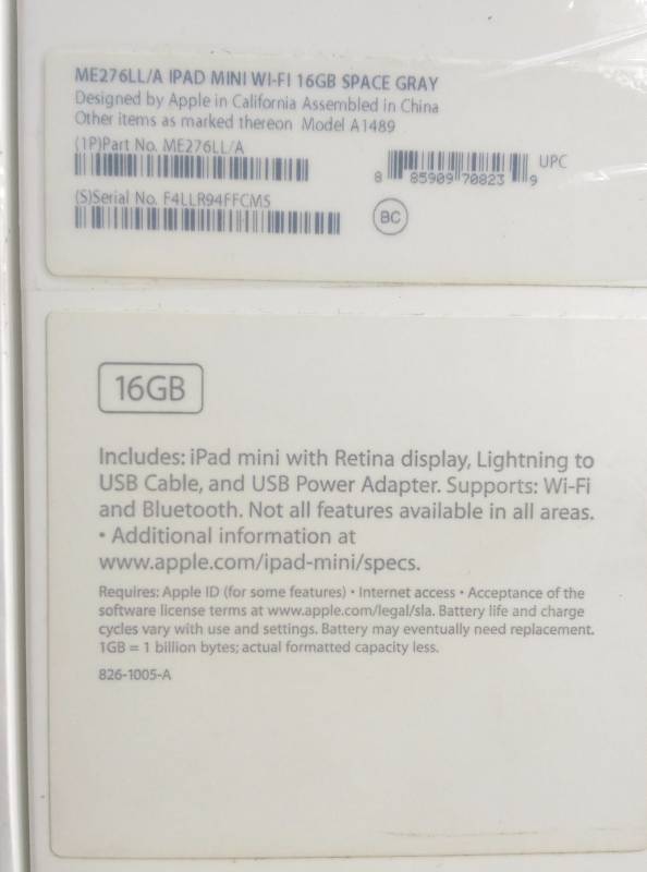 lot 25 image: Apple iPad mini 2 ME276LLA (16GB, Wi-Fi) Black with Space Gray Broken Digitizer
