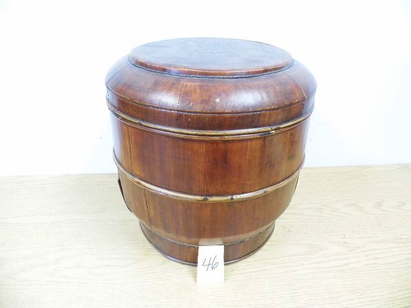 Wooden Stool w Storage