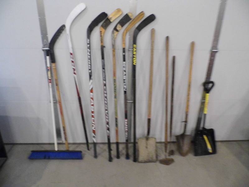 Hockey Sticks, Broom, Collapsible Shovel