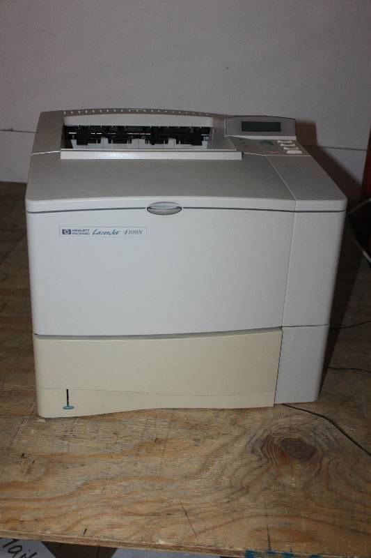 lot 39 image: HP Black and White LaserJet 4100n Printer