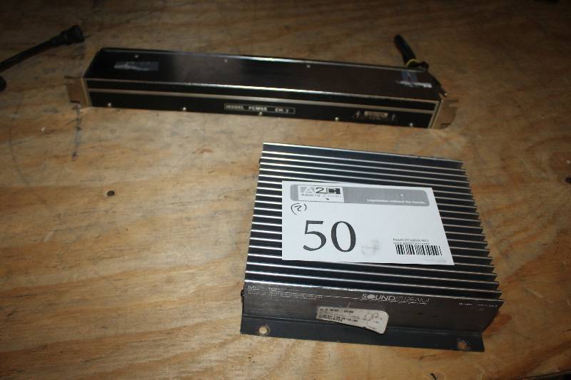 lot 50 image: Lot of (2) Electronics Including 1) Pico Macom Modulator AND 1) SoundStream Power Amplifier