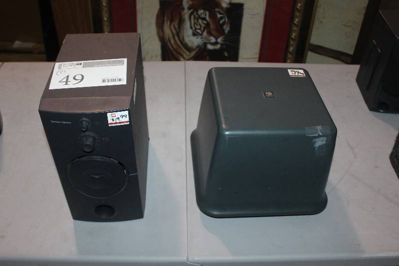 lot 49 image: Lot of (2) Electronics Including 1) Boston Acoustics TVee Model Two AND 1) Samsung Harmon Kardon 3-Piece System With Subwoofer and Satellite