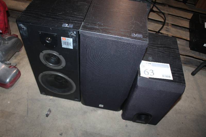 lot 63 image: Lot of (3) Stereo Speakers Including 1) JBL AND 2) Kenwood