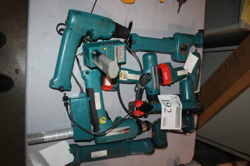 lot 192 image: Lot of (11) Makita Corded and Cordless Power Tools Including Drills