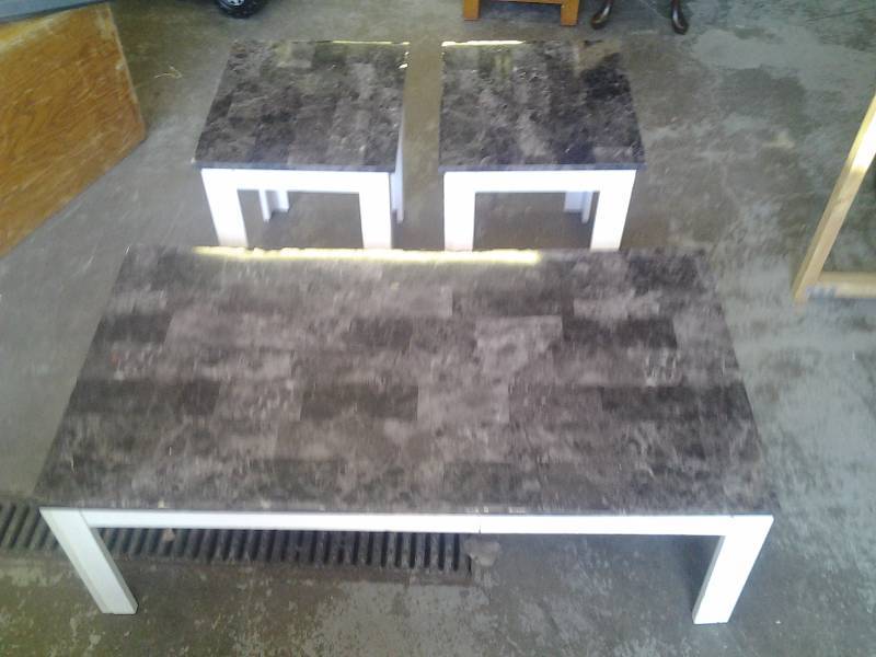lot 22 image: 3-Piece Faux Stone Tables