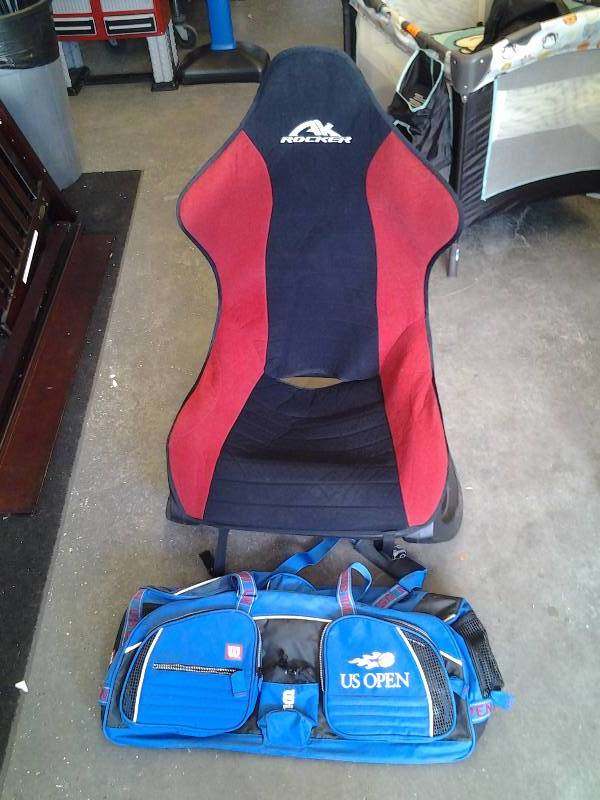 lot 75 image: Rocker Gaming Chair, Wilson Duffel Bag