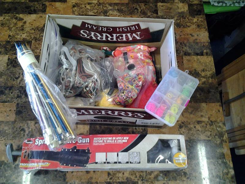 lot 96 image: Box Lot Of Yarn, Knitting Needles & Other Craft Related