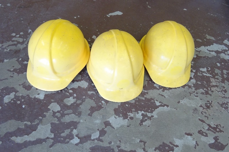 3 hard hats