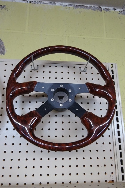 Wooden boat steering wheel