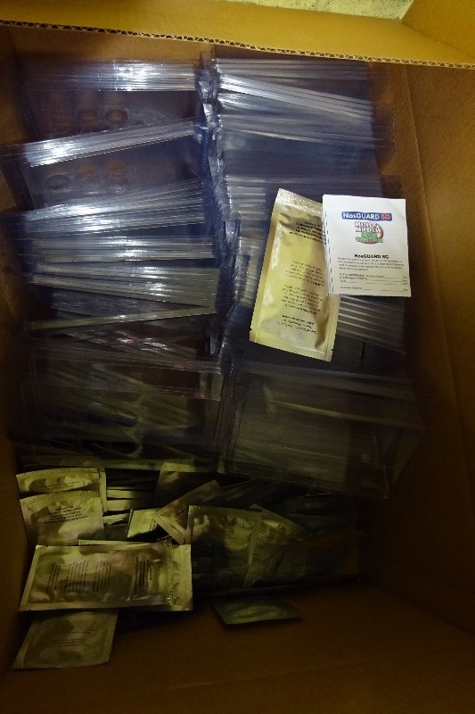 Mildew packets for shrink-wrapping