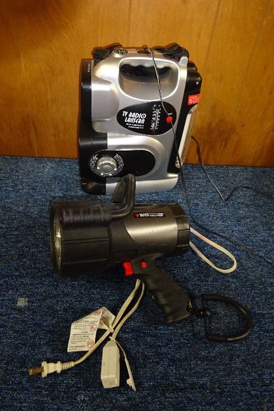Black and Decker spot light and TVradio lantern