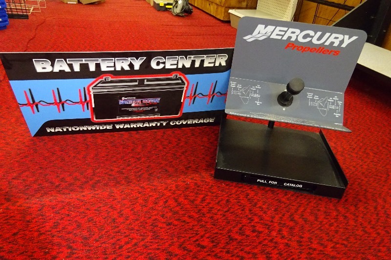 Plastic battery center sign