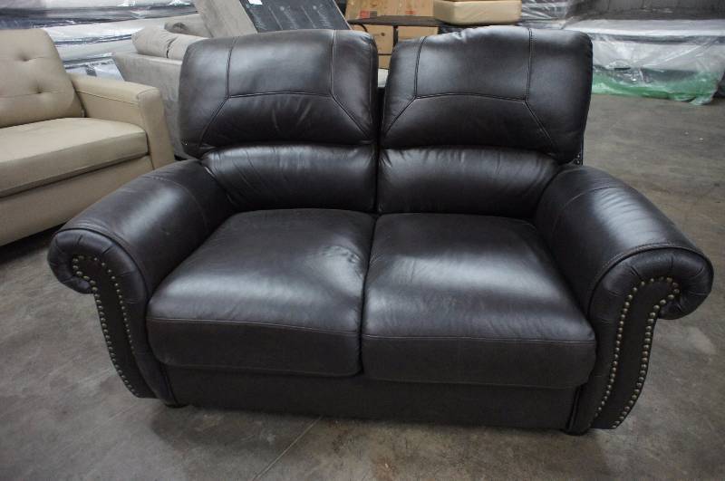 High End Tuscany Collection Leather Love Seat