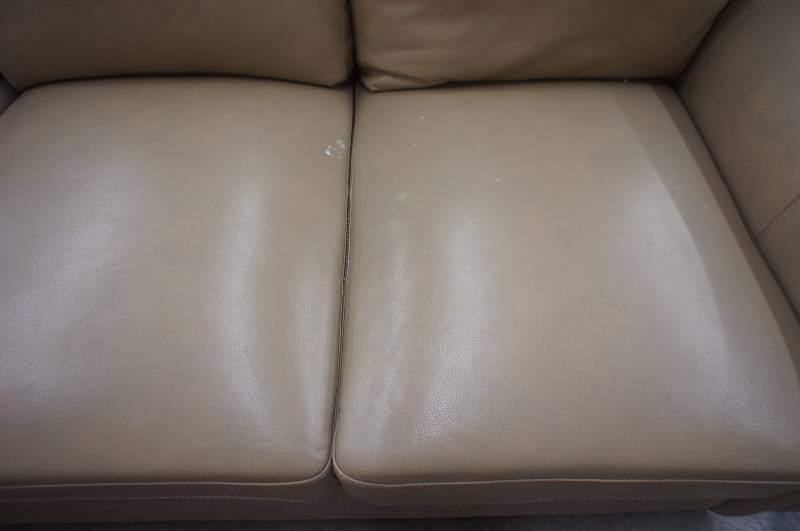 New 81 High End Beige Leather Sofa