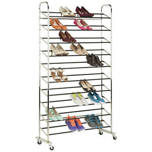 McLeland Design 50-Pair Rolling Shoe Tower