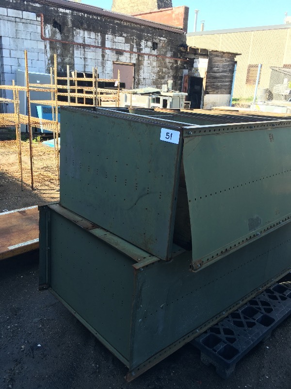 Metal shelving units