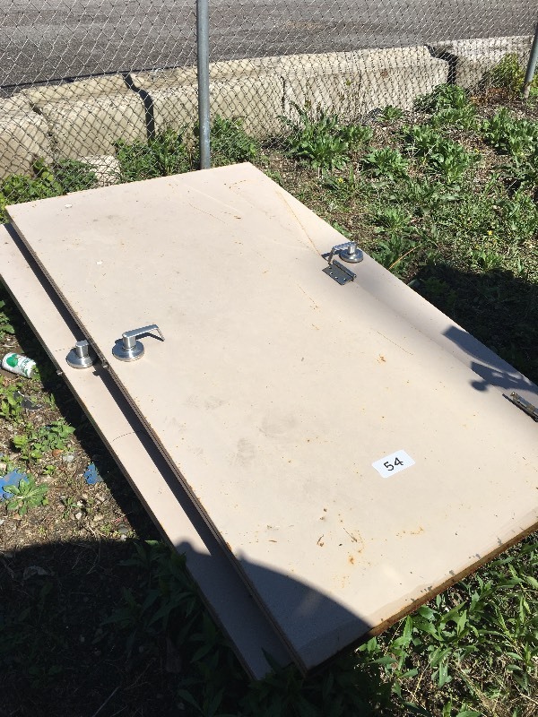 Lot of steel commercial doors