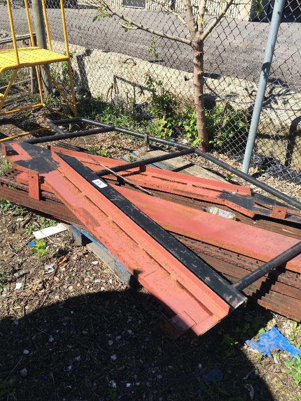 Disassembled steel safety walkway