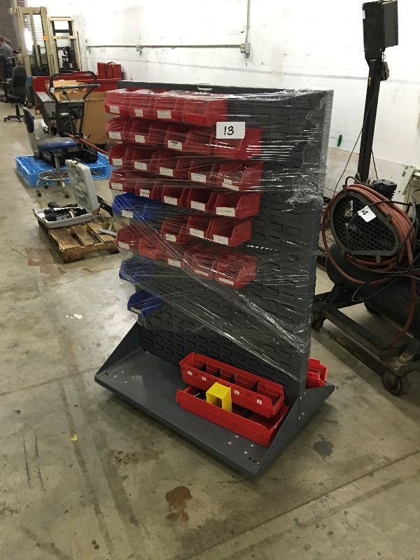 Parts bins and rack
