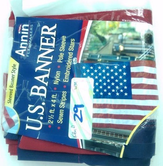 Us Banner Style Sleeved Flag Wal Mart Merchandise 2 K Bid