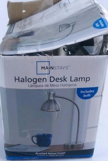 Mainstays Halogen Desk Lamp Brushed Steel Wal Mart Merchandise