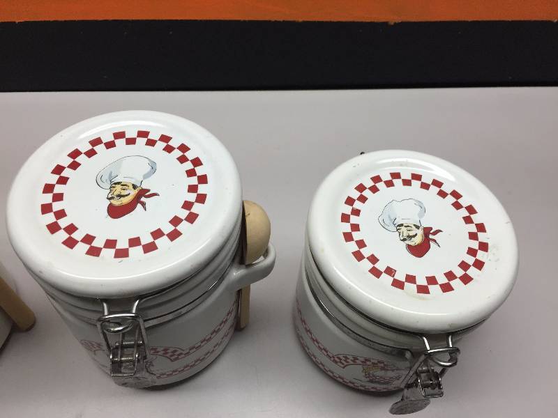 lot 20 image: SALT N PEPPER SHAKERS, SPICE DECANTERS