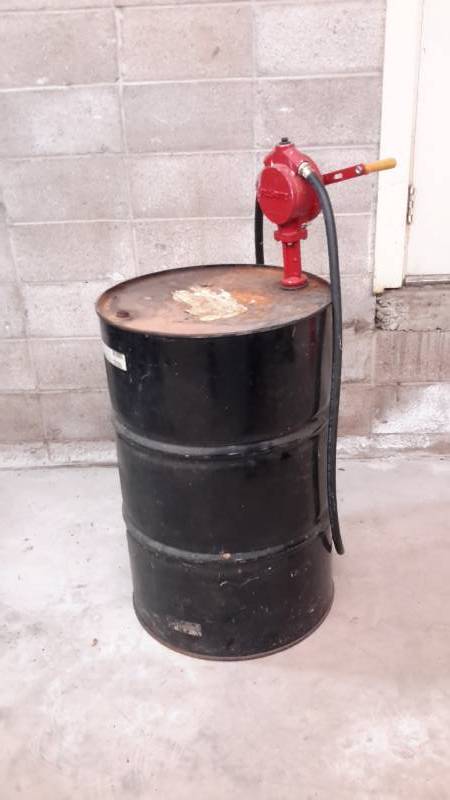 lot 66 image: Fuel barrel and pump