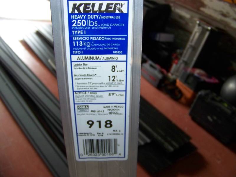 8, Keller, Aluminum, Heavy Duty Ladder