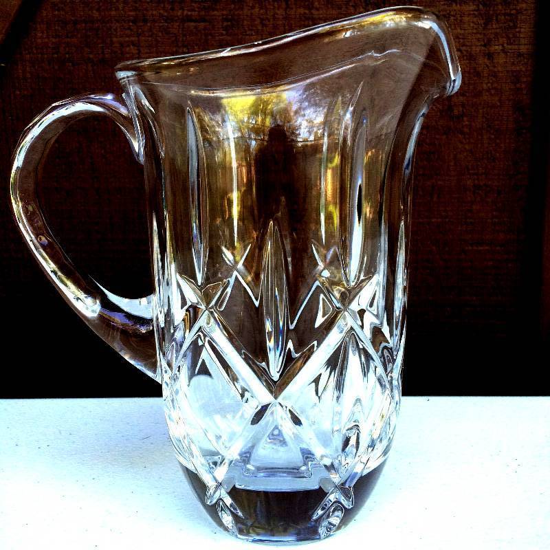lot 15 image: Heavy Cut Crystal Pitcher - Waterford Lismore Pattern