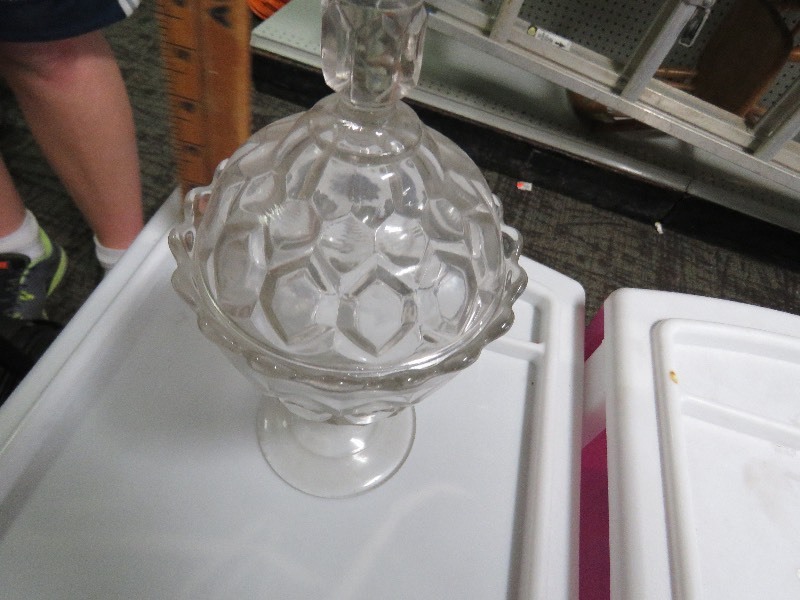 Cut glass candy dish