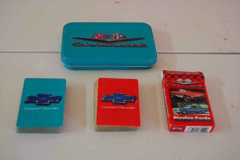 lot 91 image: Chevrolet Playing Cards in a Tin