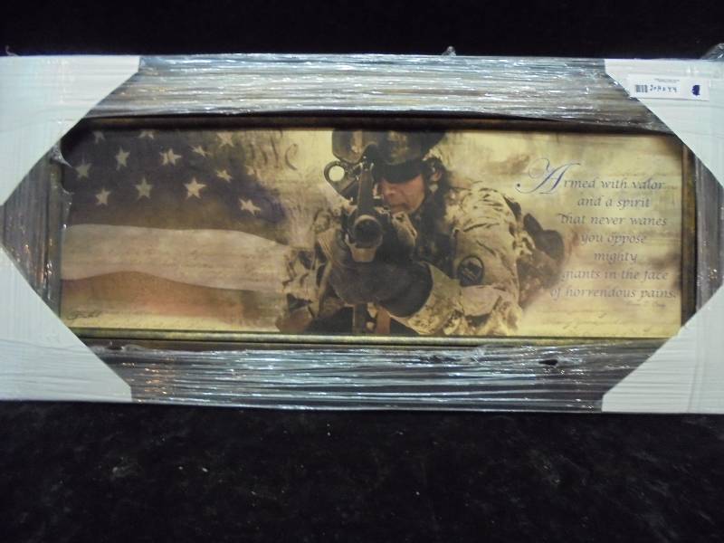 lot 4 image: Framed Art - Military, Armed With Valor, NEW