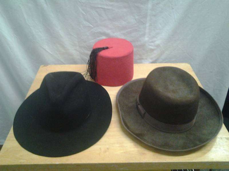 2-Wool Hats, 1-Fez Style Hat