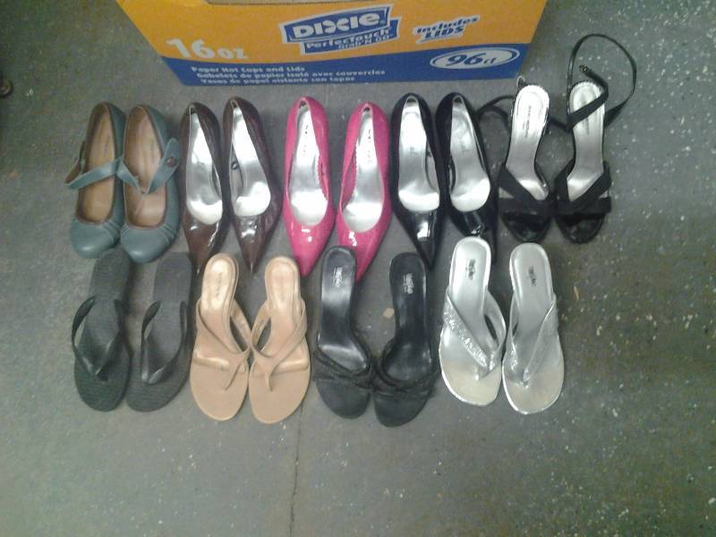 9-Pair Ladies Shoes & Sandals Size 7-7 12