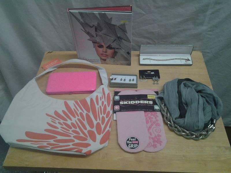 Lean Cuisine Handbag, Skidders, Lady GaGa Book, Scarf, Misc Jewelry