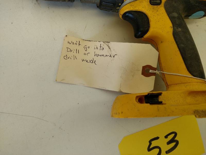 lot 53 image: (2)Dewalt Drivers, Drill, Batteries...