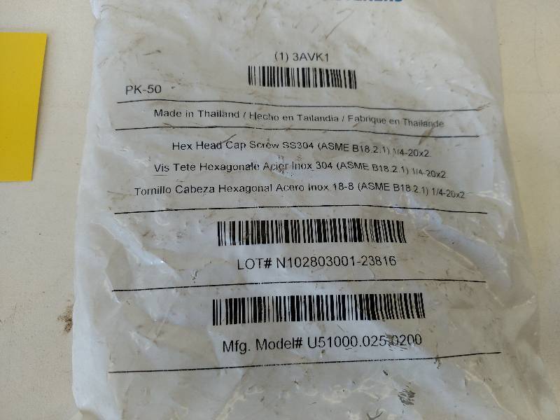 lot 69 image: 50 pk. 14-20 x 2 Stainless Steel...