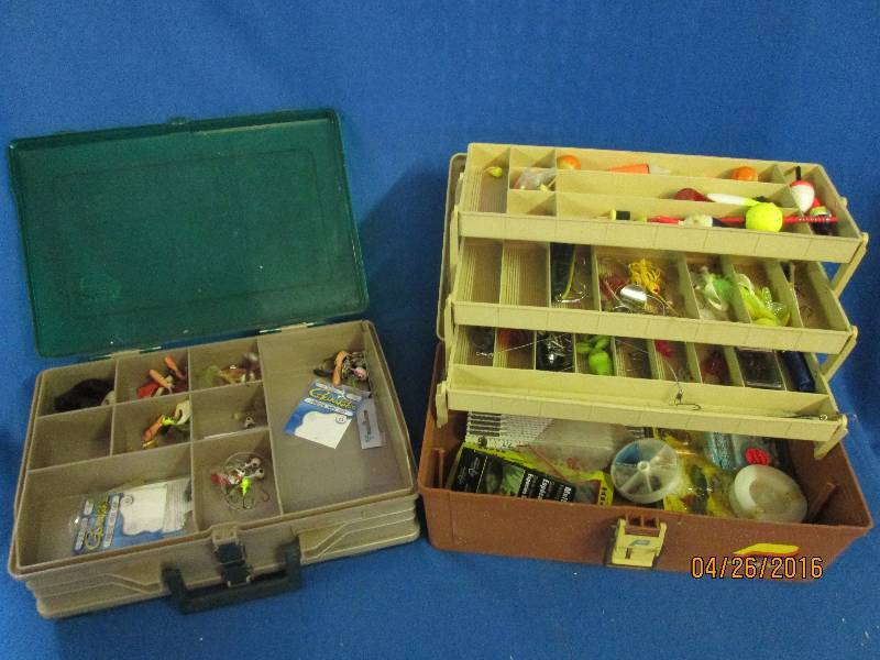 Two Plano brand tackle boxes with c...