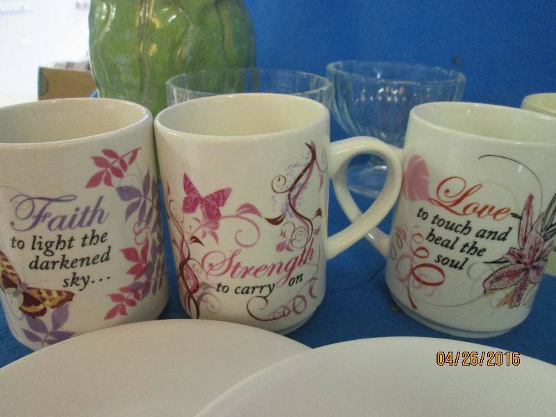 Corelle, Lords prayer coffee cups, ...