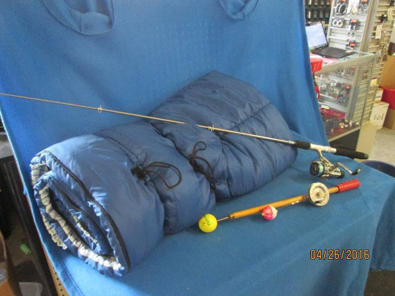 Two fishing poles, one is really co...