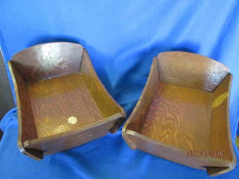 2 vintage wood tabletop bins...
